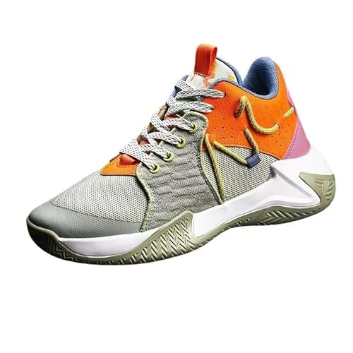 Solastride Herren-Basketballschuhe sind rutschfeste, verschleißfeste, atmungsaktive, stoßdämpfende, stoßdämpfende Freizeit-Sporttrainingsschuhe(Orange,44 EU) von Solastride