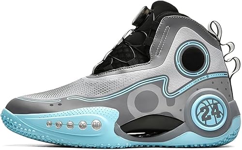 Solastride Herren-Basketballschuhe sind rutschfeste, verschleißfeste, stoßdämpfende und modische Outdoor-Sporttrainingsstiefel(Dark Gray,44 EU) von Solastride