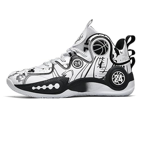 Solastride Herren High Top Basketballschuhe Leichte rutschfeste, verschleißfeste, stoßdämpfende Trainingssportschuhe mit Griff(Black,41 EU) von Solastride