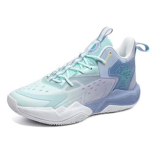 Solastride Herren High Top Basketballschuhe Verschleißfeste, rutschfeste, stoßdämpfende, atmungsaktive Outdoor-Sporttrainingsschuhe(Blue,39 EU) von Solastride