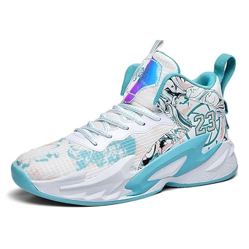 Solastride Herren High Top Basketballschuhe rutschfest Verschleißfest Stoßdämpfend Dämpfung Rebound Sporttrainingsschuhe(Moon,37 EU) von Solastride