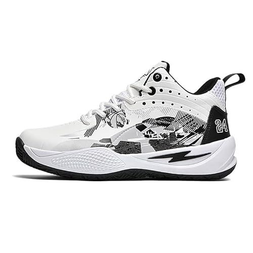 Solastride Herren Sportmode Outdoor Basketballschuhe rutschfeste, verschleißfeste Rebound Grip Trainingsstiefel(Black,42 EU) von Solastride