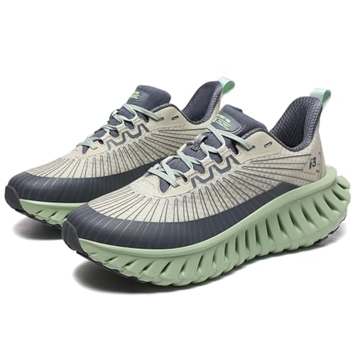 Solastride Herren Walking Fashion Running Sport Basketball Schuhe Puffer Unterstützung Anti-Rutsch-Tennis-Trainingsschuhe(Green,42 EU) von Solastride