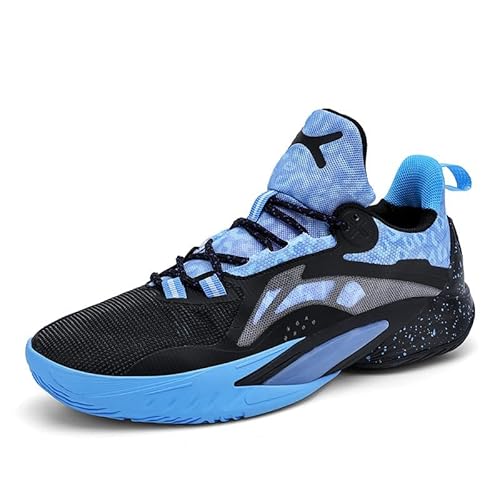 Solastride Modische Basketballschuhe for Herren, leicht, rutschfest, verschleißfest, stoßdämpfend, for Jugend, Sporttraining(Black,39 EU) von Solastride