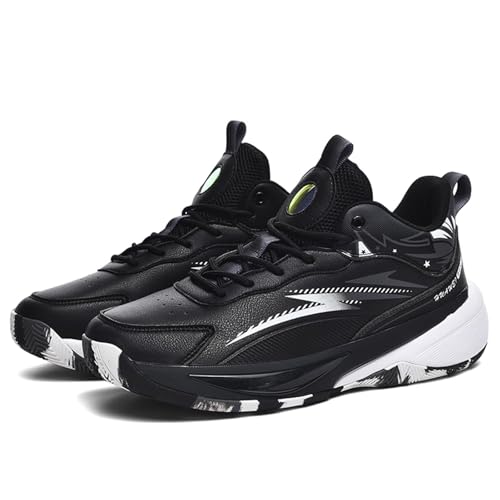 Solastride Modische Outdoor-Sportschuhe for Schnüren for Herren, Dicke Sohle, rutschfeste Dämpfung, lässige Basketballschuhe(Black,39 EU) von Solastride