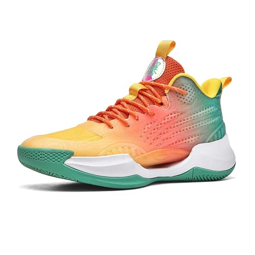 Solastride Modische Unisex-Basketballschuhe, atmungsaktives Mesh, rutschfest, verschleißfest, for Jugend, Sport, Lauftraining(Orange,40 EU) von Solastride