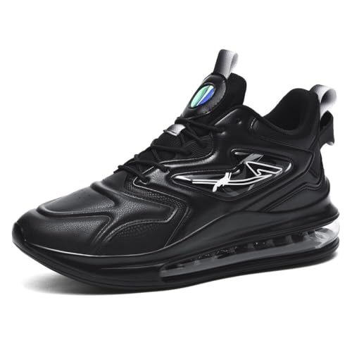 Solastride Übergroße Basketballschuhe for Herren, stoßdämpfend, verschleißfest, rutschfest, leicht, lässig, Sportschuhe(Black,47 EU) von Solastride