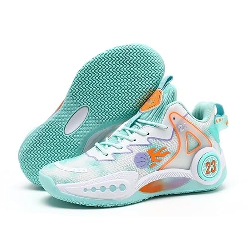 Solastride Unisex Basketballschuhe Rebound Atmungsaktive Sportschuhe Anti-Rutsch Verschleißfeste Dämpfung Outdoor-Trainingsschuhe(Green,44 EU) von Solastride