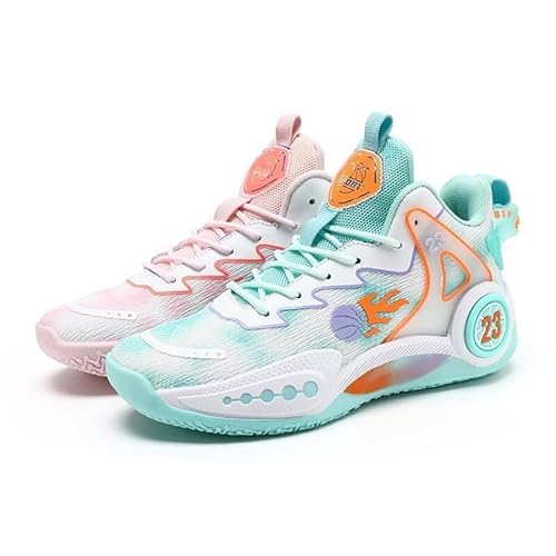 Solastride Unisex Basketballschuhe Rebound Atmungsaktive Sportschuhe Anti-Rutsch Verschleißfeste Dämpfung Outdoor-Trainingsschuhe(Pink,38 EU) von Solastride