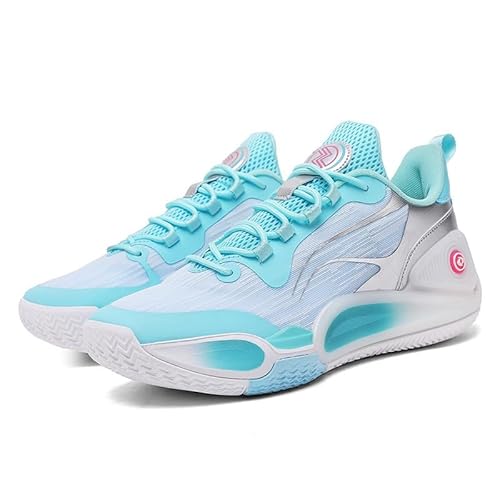 Solastride Unisex Basketballschuhe Stoßdämpfender Rückprall Anti-Rutsch Verschleißfeste Leichte Trainingssportschuhe(Blue,43 EU) von Solastride