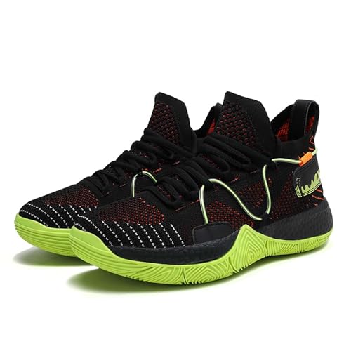 Solastride Unisex-Basketballschuhe mit rutschfestem, verschleißfestem, gepolstertem Griff, atmungsaktivem Training, leichten Sportstiefeln(Black,37 EU) von Solastride