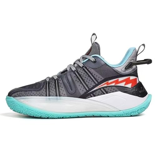Solastride Unisex Basketballschuhe rutschfest Verschleißfest Atmungsaktiv Stoßdämpfend Rebounding Sport Modische Trainingsstiefel(Gray,44 EU) von Solastride