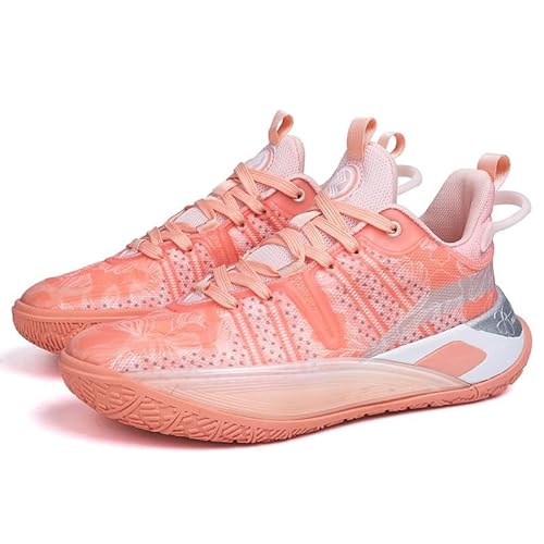 Solastride Unisex Basketballschuhe rutschfest Verschleißfest Atmungsaktiv Stoßdämpfend Rebounding Sport Modische Trainingsstiefel(Orange,38 EU) von Solastride