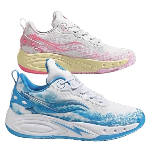 Solastride Unisex Basketballschuhe rutschfest Verschleißfest Dämpfung Rebound Atmungsaktiv Paar Training Sportschuhe(Mandarin Duck Color,35 EU) von Solastride