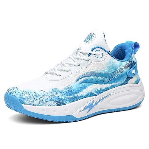 Solastride Unisex Basketballschuhe rutschfest Verschleißfest Dämpfung Rebound Atmungsaktiv Paar Training Sportschuhe(White Orchid,43 EU) von Solastride