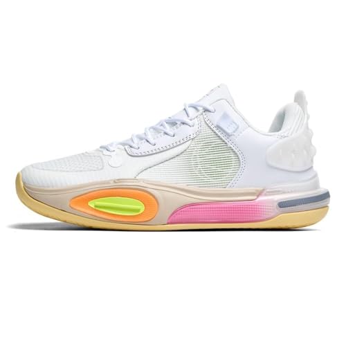 Solastride Unisex Basketballschuhe rutschfest Verschleißfest Stoßdämpfend Atmungsaktiv Grip Outdoor Sport Freizeitschuhe(White,39 EU) von Solastride