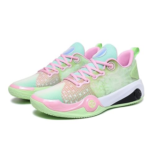 Solastride Unisex Basketballschuhe rutschfest Verschleißfest Stoßdämpfend Training Atmungsaktive Outdoor Sportschuhe(Green,39 EU) von Solastride