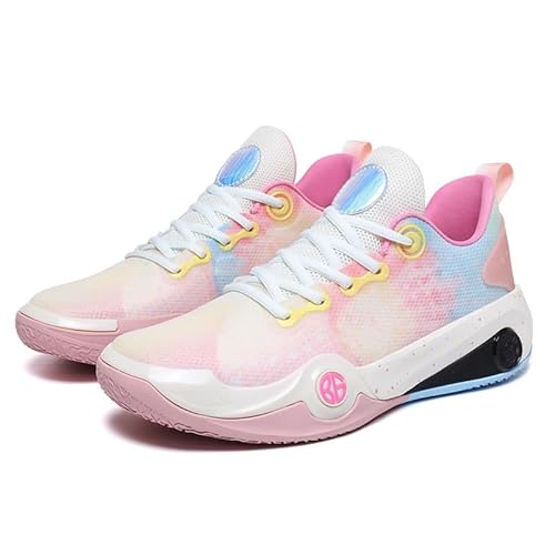 Solastride Unisex Basketballschuhe rutschfest Verschleißfest Stoßdämpfend Training Atmungsaktive Outdoor Sportschuhe(Pink,42 EU) von Solastride