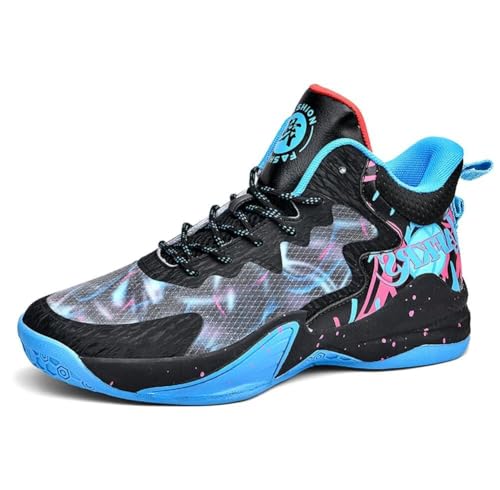 Solastride Unisex-Basketballschuhe sind atmungsaktiv, rutschfest, verschleißfest, stoßdämpfend, Rebound-Grip, Sport-Trainingsstiefel(Black,39 EU) von Solastride