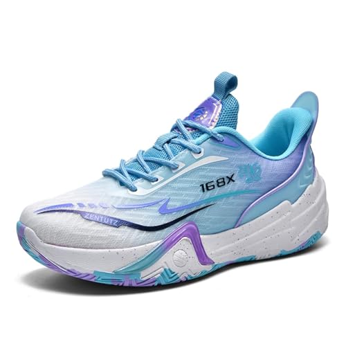 Solastride Unisex-Basketballschuhe sind atmungsaktive, rutschfeste, verschleißfeste, stoßdämpfende und pralle Jugendsportschuhe(Blue,36 EU) von Solastride