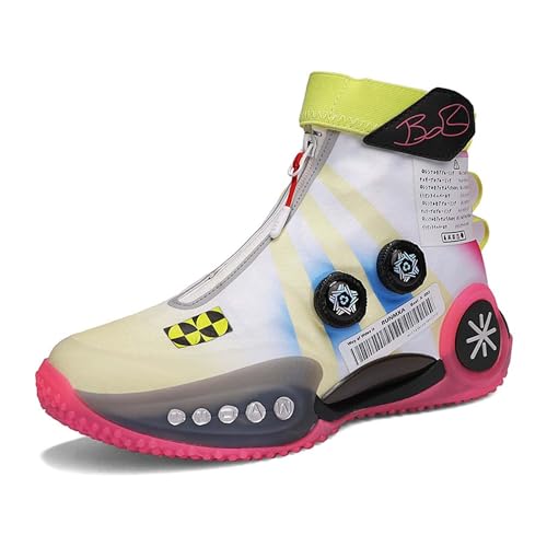 Solastride Unisex High Top Basketballschuhe Atmungsaktive Anti-Rutsch-Stoßdämpfung Rebound Grip Outdoor-Sportstiefel(Pink,36 EU) von Solastride