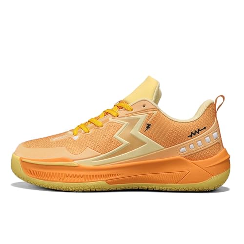 Solastride Unisex Low Top Basketballschuhe Atmungsaktive Anti-Rutsch-Stoßdämpfung Rebound Wrapped Paar Sporttrainingsschuhe(Orange,44 EU) von Solastride