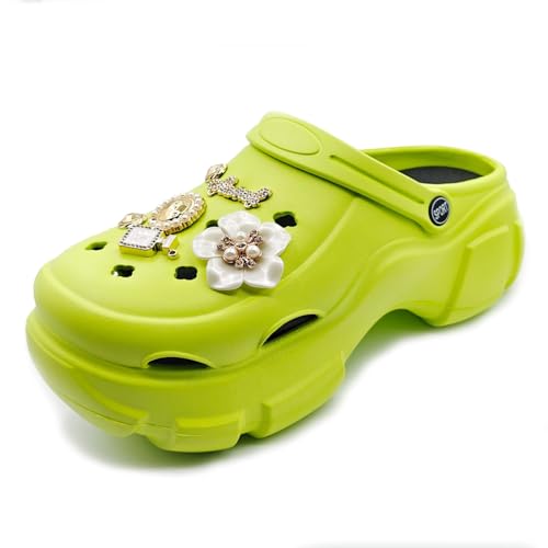 Solaud Damen Plattform Clogs Hohe Plattform Clog Klassische Bequeme Slip On Slide Garten Outdoor Strand Clogs Schuhe von Solaud