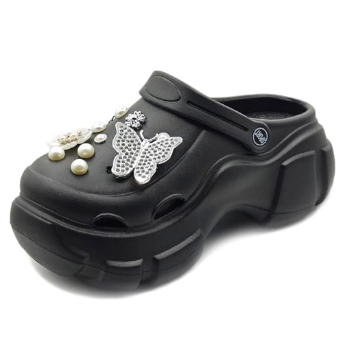 Solaud Damen Plattform Clogs Hohe Plattform Clog Klassische Bequeme Slip On Slide Garten Outdoor Strand Clogs Schuhe Solaud Damen Plattform Clogs Hohe Plattform Clog Klassische Bequeme Slip On Slide Garten Outdoor Strand Clogs Schuhe von Solaud