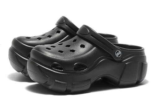 Solaud Damen Plateau Clogs Klassisch Weich Garten rutschfest Hoch Plateau Clog Sandalen von Solaud