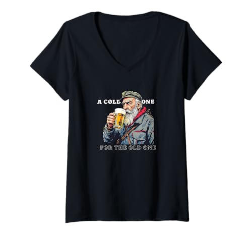 Damen EIN kaltes Bier für die Bierliebhaber von Old One Soldier T-Shirt mit V-Ausschnitt Damen EIN kaltes Bier für die Bierliebhaber von Old One Soldier T-Shirt mit V-Ausschnitt von Soldier Beer Tees