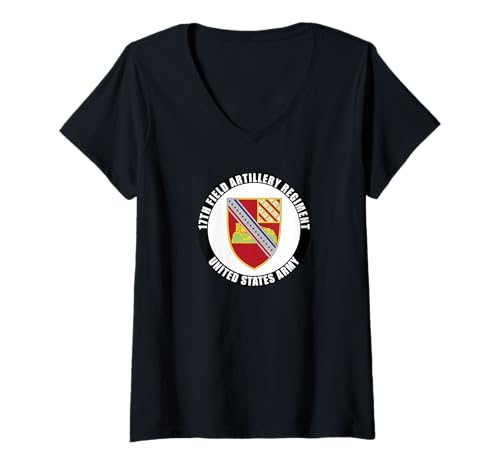 Damen 17. Feldartillerieregiment, Veteran der US-Armee T-Shirt mit V-Ausschnitt von SoldierTees