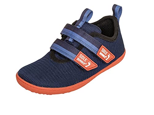 Sole Runner Jungen Unisex Kinder Puck 2 Sneaker, Navy/Orange, 27 EU Weit von Sole Runner