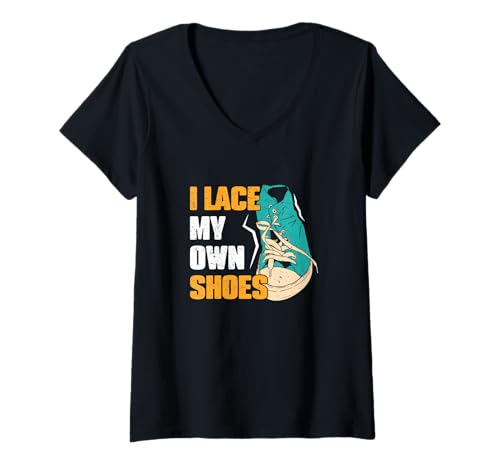 Damen I Lace My Own Shoes Lustige Sneaker Sammler Schuhe Sammler T-Shirt mit V-Ausschnitt von Sole Sneaking Police
