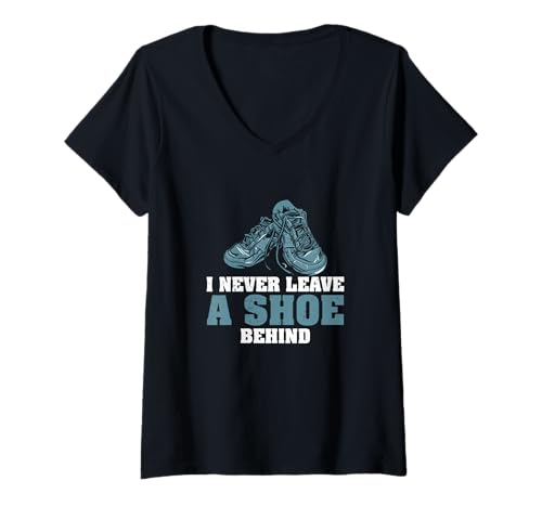 Damen Ich Lasse nie einen Schuh zurück, Fans von Sneaker-Sammlern T-Shirt mit V-Ausschnitt von Sole Sneaking Police