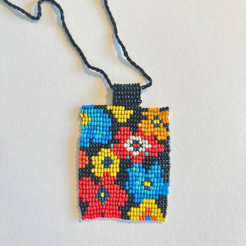 Handgemachte Rocailles Perlenkette Floraler Rechteckiger Anhänger Handgemachte Rocailles Perlenkette Floraler Rechteckiger Anhänger von SolegaHandmade