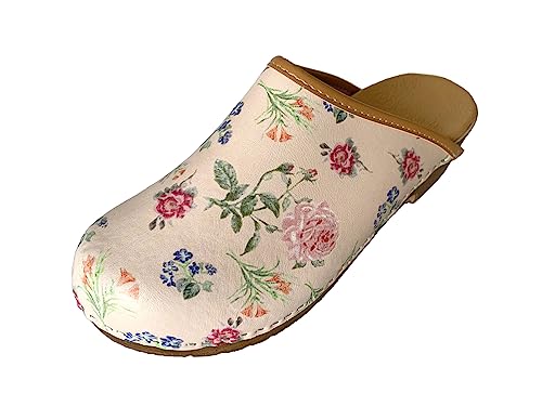 Solema Branca Lederschuhe Clog Pantolette Komfortschuhe Hausschuhe, Damen, Blumen, EU 40 Solema Branca Lederschuhe Clog Pantolette Komfortschuhe Hausschuhe, Damen, Blumen, EU 40 von Solema
