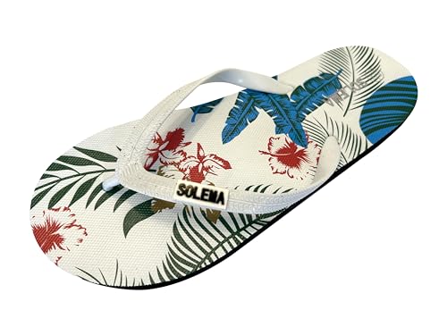 Solema Slip-on Strand Pool Mode Flip Flops Slide Sandalen Hausschuhe Schuhe, Damen, Blätter, EU 39 von Solema