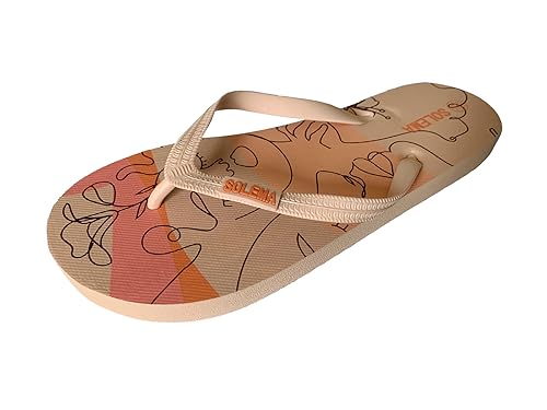 Solema Slip-on Strand Pool Mode Flip Flops Slide Sandalen Hausschuhe Schuhe, Damen, Pfirsich, EU 41 von Solema