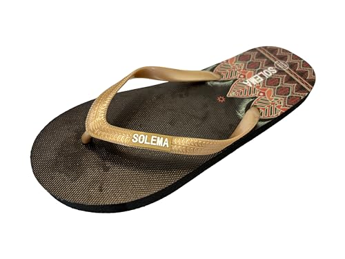 Solema Slip-on Strand Pool Mode Flip Flops Slide Sandalen Hausschuhe Schuhe, Damen, Schwarzes Gold, EU 37 von Solema