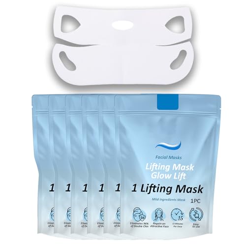 V Line Lifting Maske, Doppelkinn Entferner Gesichtsmaske mit Hyaluronsäure, 6PCS Face Tape für Gesichtsstraffung, Anti-Falten Gelmaske, V Line Mask Tuchmasken Frauen gegen Doppelkinn von Soleneva