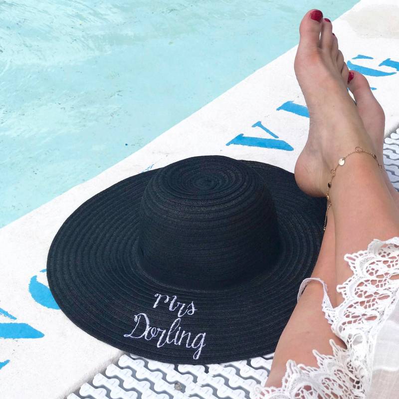 Hochzeit Flitterwochen Strohhut von Solesmith