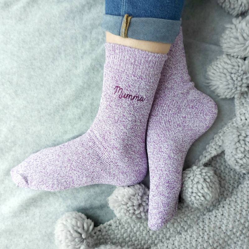 Personalisierte Wanderschuh-Socken Gestickter Name, Damengröße 4-7 von Solesmith