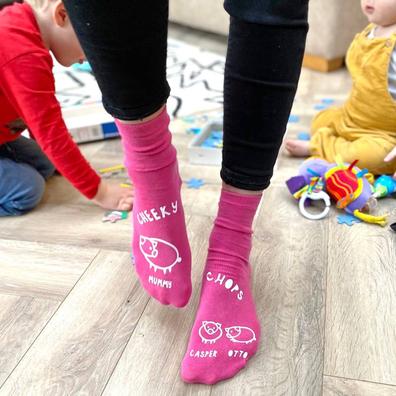 Personalisierte Schweinesocken Freche Koteletts Geschenk Zum Mutter -/Vatertagsgeschenk von Solesmith
