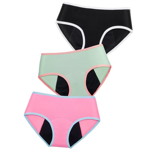 Periodenunterschwäsche Mädchen Starke Blutung Unterhosen Mädchen Baumwolle Menstruation Slip Teenie 12-14 Jahre von Soleurfe