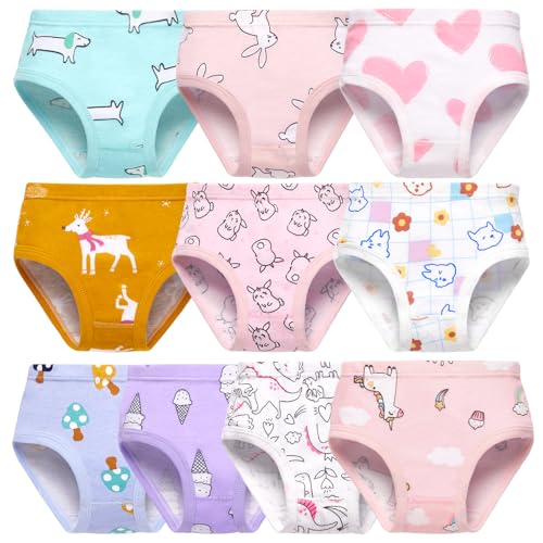 Soleurfe Unterhosen Mädchen 100% Baumwoll Bequeme Slips für Kinder 92-98 (2-3 Jahre) Einzigartige Designs täglichen Tragen 10er Pack von Soleurfe