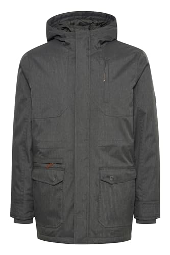 !Solid SDBello Herren Parka Winterjacke Mantel Jacke gefüttert mit Kapuze Reißverschlusstaschen Klettverschluss Regular fit, Größe:L, Farbe:Dark Grey (2890) von !Solid