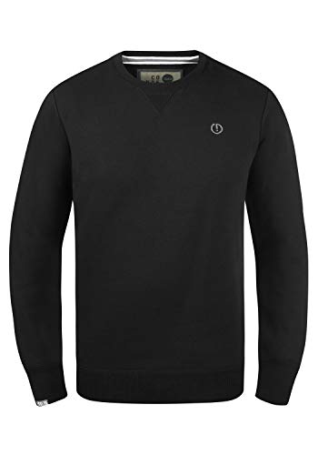 !Solid SDBenn Herren Sweatshirt Pullover Sweater mit Rundhals-Ausschnitt Rippbündchen Label-Details Baumwollmischung Regular fit, Größe:S, Farbe:Black (9000) von !Solid