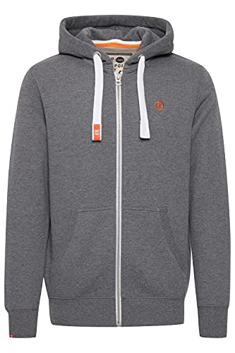 Solid BennZip Herren Sweatjacke Kapuzenjacke Hoodie mit Kapuze und Reißverschluss, Größe:M, Farbe:Grey Melange (8236) von Solid