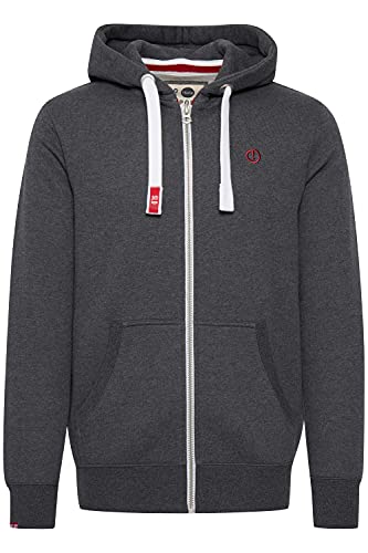 !Solid SDBennZip Herren Sweatjacke Kapuzenjacke Hoodie mit Kapuze Reißverschluss Kordelzug Label-Details Baumwollmischung Regular fit, Größe:S, Farbe:Med Grey (8254) von !Solid