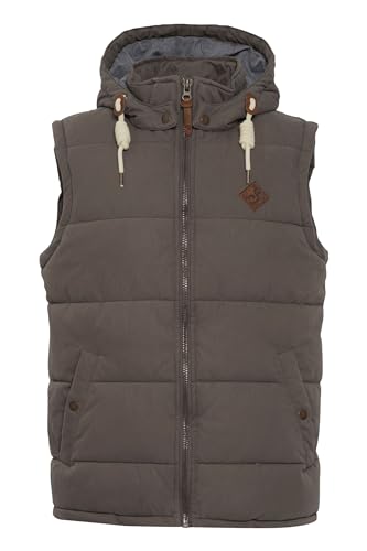 Solid Dry Herren Weste Steppweste Outdoor Weste Mit Kapuze Und Stehkragen, Größe:S, Farbe:Dark Grey (2890) von Solid